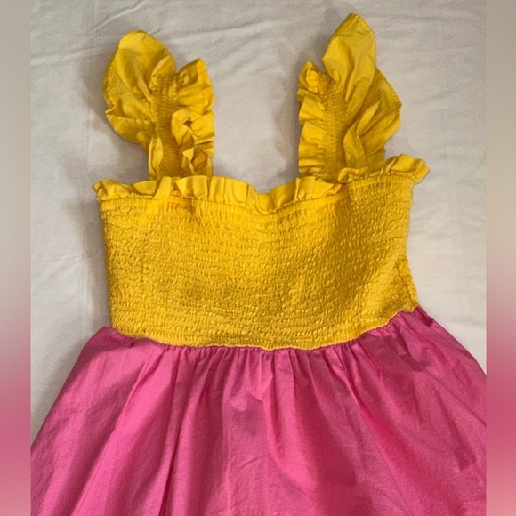 Crown & Ivy Yellow, Pink, and Orange Tiered Dress with Ruffles Size XS - Picture 2 of 4
